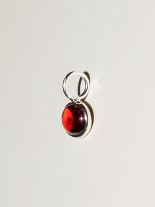 Regal Garnet East West Oval Cabochon in Sterling Silver