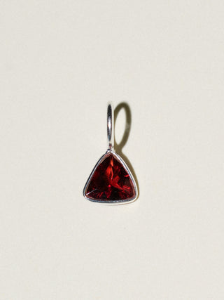 Lush Garnet Trillion Cut Charm in Sterling Silver