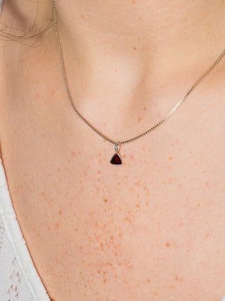 Lush Garnet Trillion Cut Charm in Sterling Silver