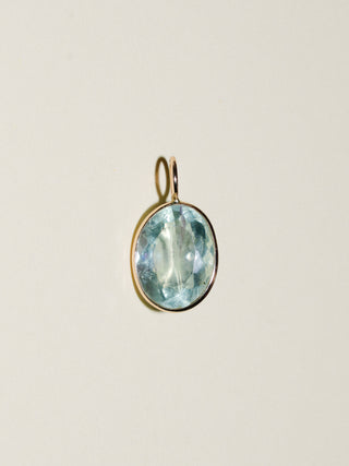 Caicos Fluorite Oval Cut Charm in Yellow 14k Gold