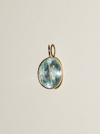 Caicos Fluorite Oval Cut Charm in Yellow 14k Gold