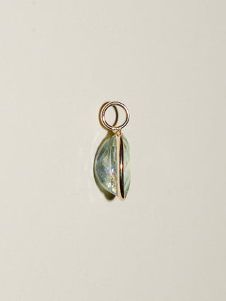 Caicos Fluorite Oval Cut Charm in Yellow 14k Gold