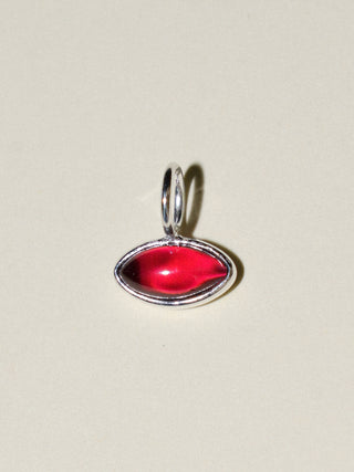 Spellbound Garnet East West Marquise Cabochon Charm in Sterling Silver