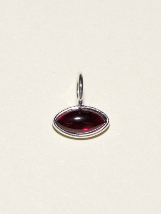 Spellbound Garnet East West Marquise Cabochon Charm in Sterling Silver