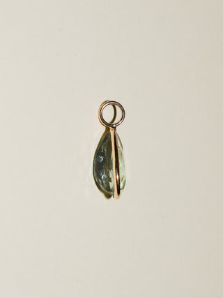 Rainbow Mist Fluorite Teardrop Cut Charm in Yellow 14k Gold