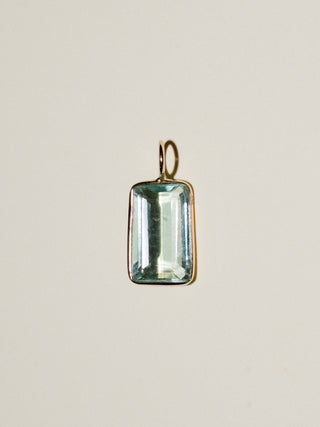 Fluidity Fluorite Emerald Cut Charm in Yellow 14k Gold