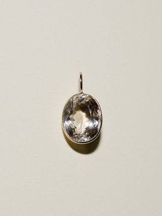 Glittering Imperial Topaz Oval Cut Charm in 14k Yellow Gold
