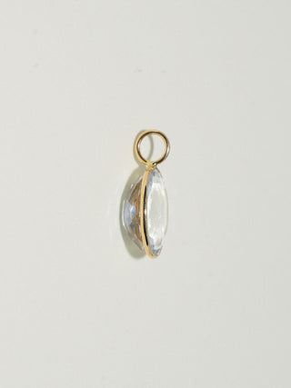 Hard Boiled Imperial Topaz Oval Cut Charm in Yellow 14k Gold