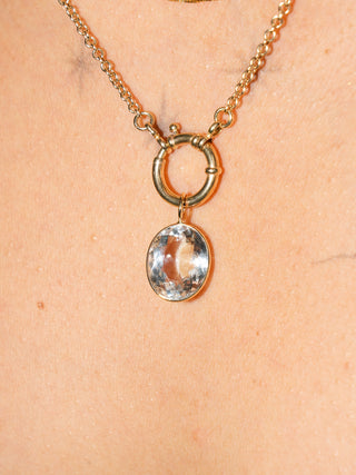 Hard Boiled Imperial Topaz Oval Cut Charm in Yellow 14k Gold