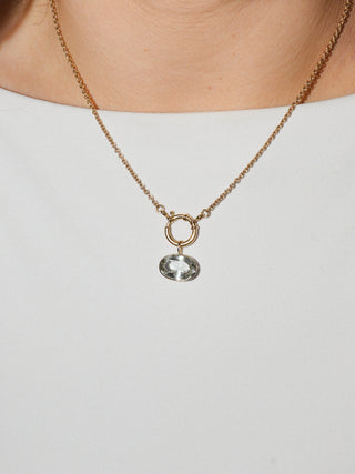 Polar Imperial Topaz Oval Cut Charm in 14k Yellow Gold