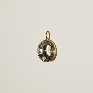 Coconut Imperial Topaz Oval Cut Charm in 14k Yellow Gold