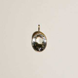 Coconut Imperial Topaz Oval Cut Charm in 14k Yellow Gold