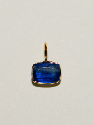 Hyacinth Kyanite East West Emerald Cut Charm in Yellow 14k Gold