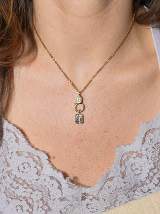 North Truro Imperial Topaz Emerald Cut Charm in Yellow 14k Gold