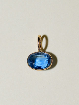 Midnight Mantra Kyanite East West Oval Cut Charm in Yellow 14k Gold