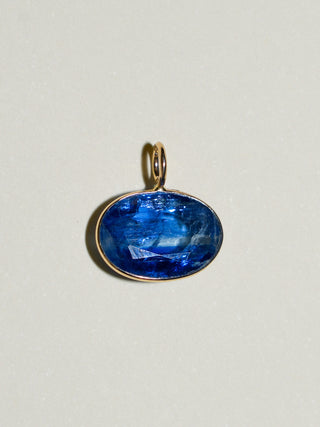 Last Night Kyanite East West Oval Cut Charm in Yellow 14k Gold