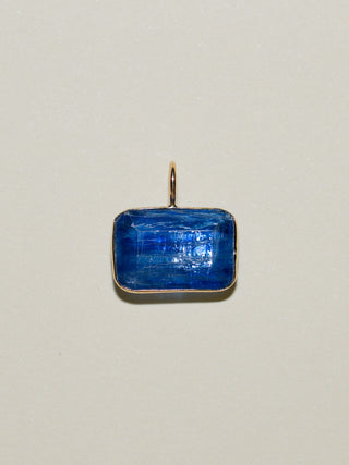 Cya! Kyanite East West Emerald Cut Charm in Yellow 14k Gold