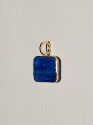 Cya! Kyanite East West Emerald Cut Charm in Yellow 14k Gold