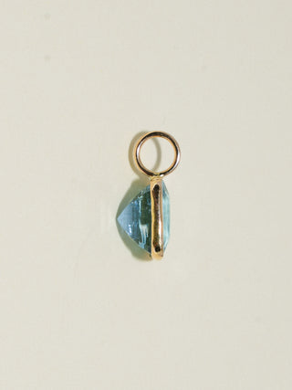 OceanMist Aquamarine Emerald Cut Charm in Yellow 14k Gold