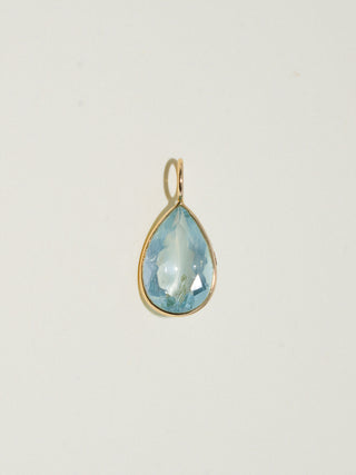 Dreamer Aquamarine Teardrop Cut Charm in Yellow 14k Gold