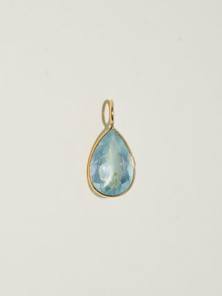 Dreamer Aquamarine Teardrop Cut Charm in Yellow 14k Gold
