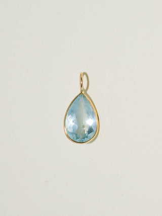 Dreamer Aquamarine Teardrop Cut Charm in Yellow 14k Gold
