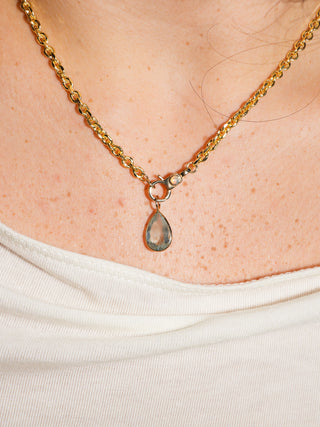 Dreamer Aquamarine Teardrop Cut Charm in Yellow 14k Gold