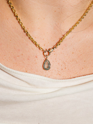 Dreamer Aquamarine Teardrop Cut Charm in Yellow 14k Gold