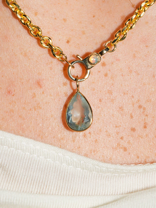 Dreamer Aquamarine Teardrop Cut Charm in Yellow 14k Gold