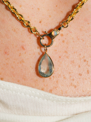 Dreamer Aquamarine Teardrop Cut Charm in Yellow 14k Gold