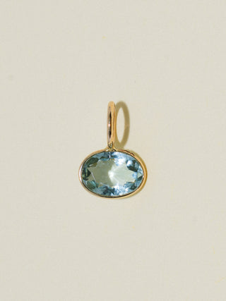 Aguita Aquamarine East West Oval Cut Charm in Yellow 14k Gold