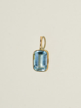at Bay Aquamarine Emerald Cut Charm in Yellow 14k Gold