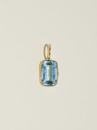 at Bay Aquamarine Emerald Cut Charm in Yellow 14k Gold
