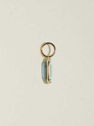 at Bay Aquamarine Emerald Cut Charm in Yellow 14k Gold