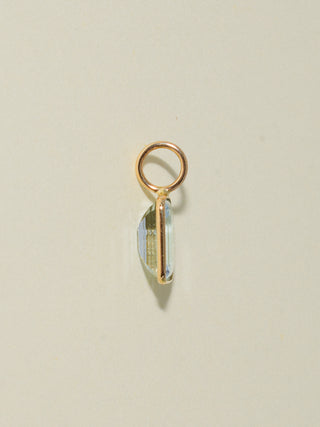 Come Swim Aquamarine Emerald Cut Charm in Yellow 14k Gold