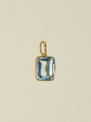 Come Swim Aquamarine Emerald Cut Charm in Yellow 14k Gold
