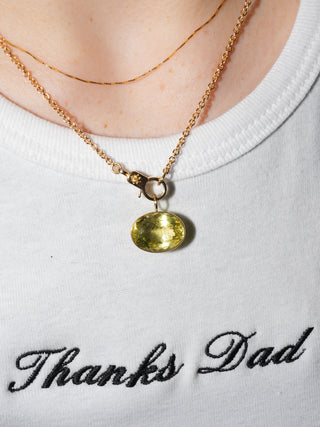 Sundance Heliodor East West Oval Cut Charm in Yellow 14k Gold
