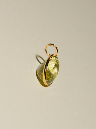 Midnight Sun Heliodor East West Oval Cut Charm in Yellow 14k Gold