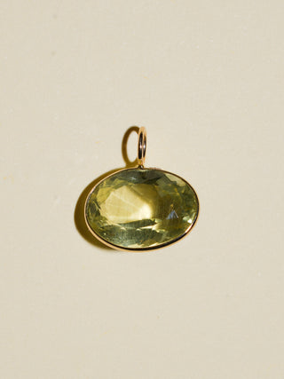 Midnight Sun Heliodor East West Oval Cut Charm in Yellow 14k Gold