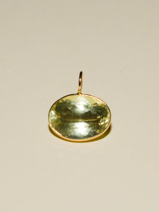 Midnight Sun Heliodor East West Oval Cut Charm in Yellow 14k Gold