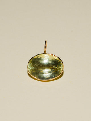 Midnight Sun Heliodor East West Oval Cut Charm in Yellow 14k Gold