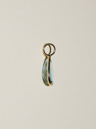 Caught Aquamarine Teardrop Cut Charm in Yellow 14k Gold