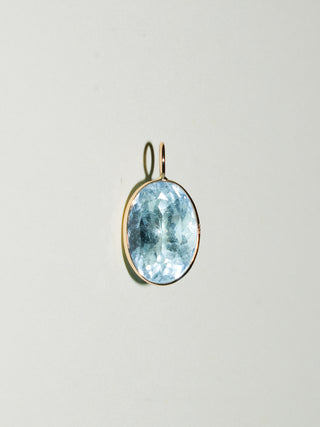 Aguita Aquamarine Oval Cut Charm in Yellow 14k Gold