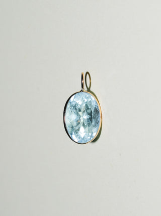 Aguita Aquamarine Oval Cut Charm in Yellow 14k Gold