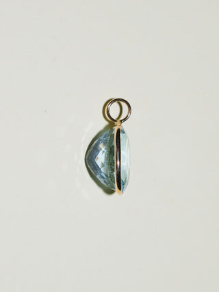 Aguita Aquamarine Oval Cut Charm in Yellow 14k Gold
