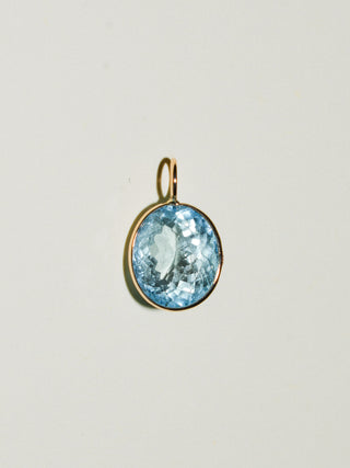 High Tide Aquamarine Oval Cut Charm in Yellow 14k Gold