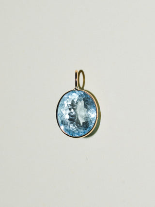 High Tide Aquamarine Oval Cut Charm in Yellow 14k Gold