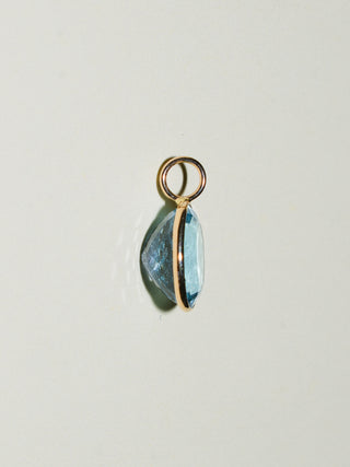 High Tide Aquamarine Oval Cut Charm in Yellow 14k Gold