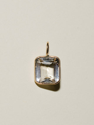 Sheer Imperial Topaz Square Cut Charm in 14k Yellow Gold
