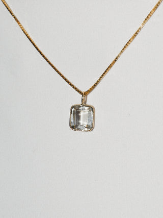 Sheer Imperial Topaz Square Cut Charm in 14k Yellow Gold